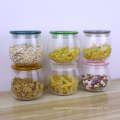 borosilicate glass jar jam round glass jar cork lid for kitchen